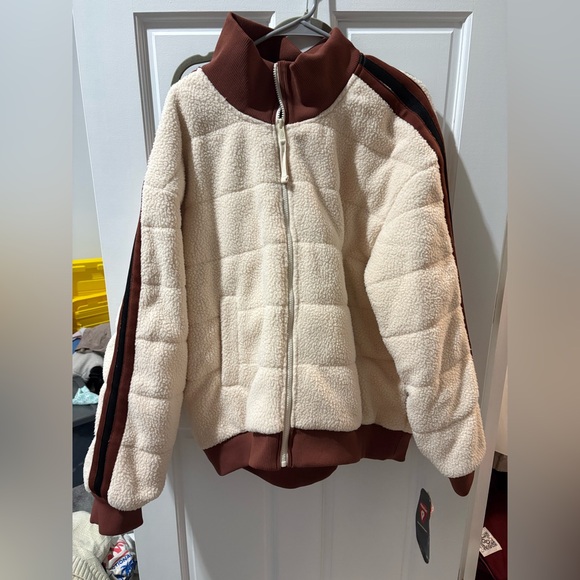 Free People Fleecy Sherpa Scrunchy Pippa Jacket Quilted NWT XL - Picture 2 of 4